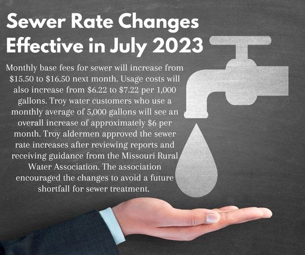 Sewer Rate Changes Effective in July 2023